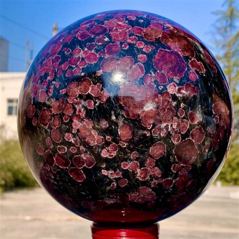 Lb Natural Fireworks Red Garnet Sphere Quartz Crystal Ball Healing