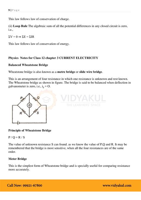 Class 12th Physics Current Electricity Ncert Notes Cbse 2023