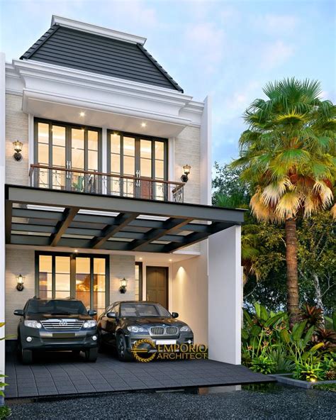 Desain Rumah Style Classic Tropis Urutan Lebar Lahan Terendah