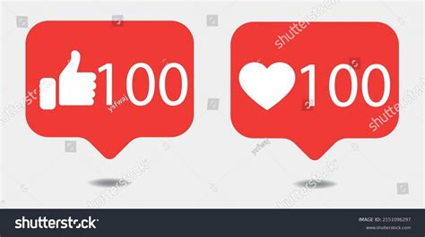 Bubble 100 Like 100 Heart Icon Stock Vector Royalty Free 2151096297