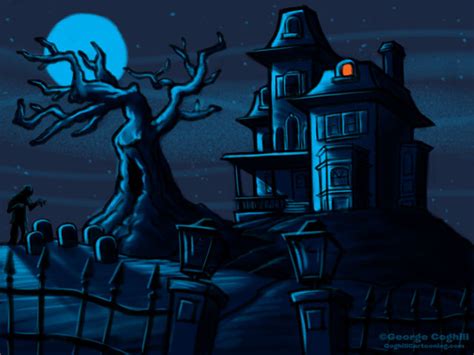 Haunted House Cartoon Sketch by gcoghill on DeviantArt