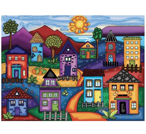 JaCaRou Houses in the Valley Maison dans la vallée Puzzle 1000pcs