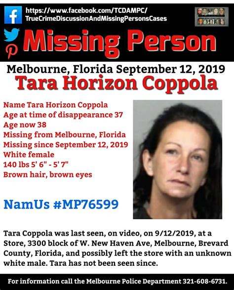 Tara Horizon Coppola Missing Florida Tcdampc Miss Florida Missing Persons Florida