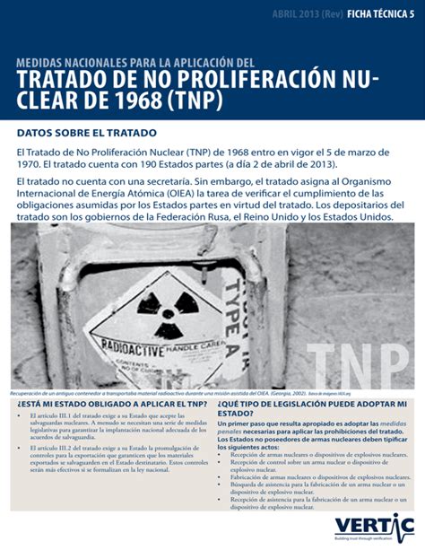 tratado de no proliferación nu clear de 1968 tnp