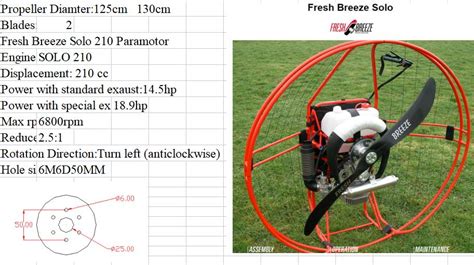 Fresh Breeze Solo 210 Paramotor Propelle Powered Parachute Carbon Pro