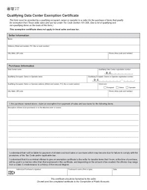 Fillable Online Window State Tx Form 01 929 Qualifying Data Center