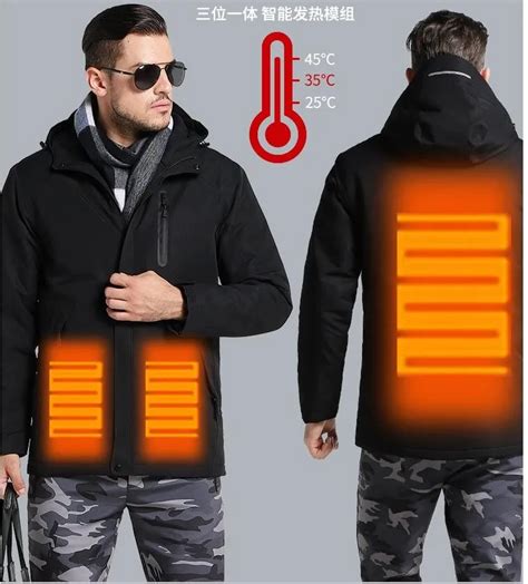 Man Woman Electronic Intelligent Heating Usb Hooded Heated Work Jacket