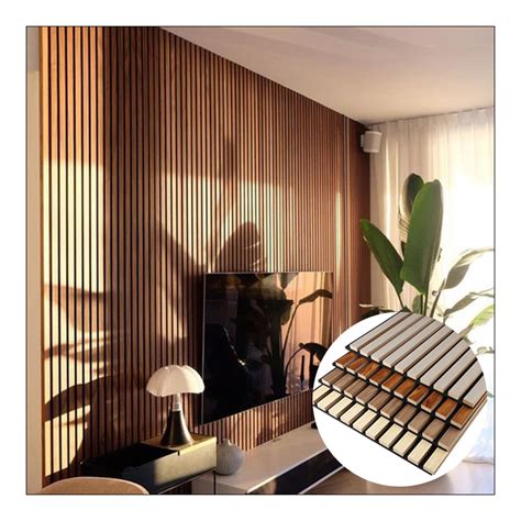 Solid Wooden Slat Soundproof Wall Panels Natural Oak Acoustic Wood