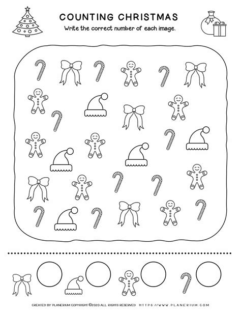 Christmas Counting Objects Free Worksheet Planerium