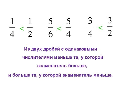 Презентация сравнение обыкновенных дробей 5 класс