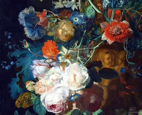 Van Huysum Jan Dutch Still Life With Flowers And Fruit