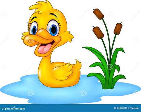 Le Canard Dr Le De B B De Bande Dessin E Flotte Sur L Eau Illustration