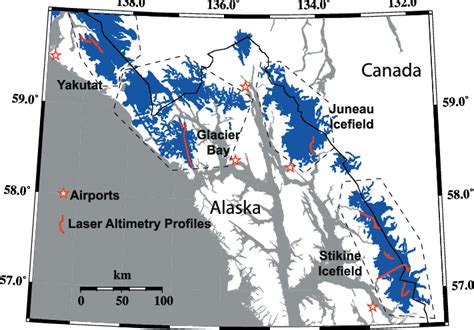 Location Map Glaciers Are Shown In Blue Covering A Total Of 14580 Km