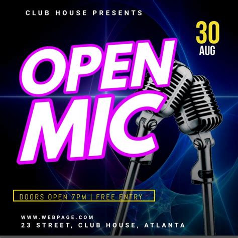 Open Mic Night Template Postermywall