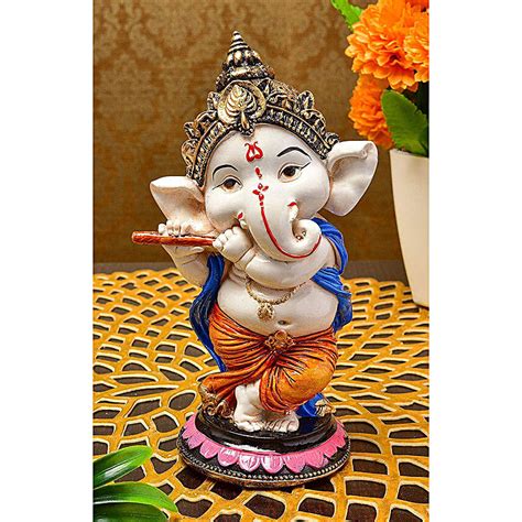 Buy Send Flute Playing Ganesha Idol Online Fnp