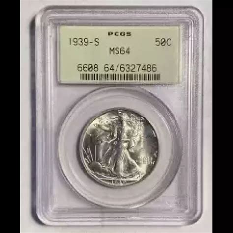 1939 S Walking Liberty Half Dollar PCGS MS 64 Bob Paul Rare Coins