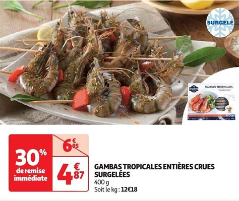 Gambas Tropicales Enti Res Crues Surgel Es G Promotie Bij Auchan