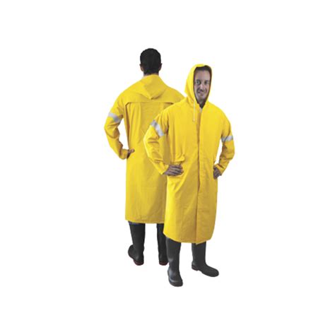 Comcobysa Mx IMPERMEABLE LARGO TIPO GABARDINA CON REFLEJANTE TALLA EG