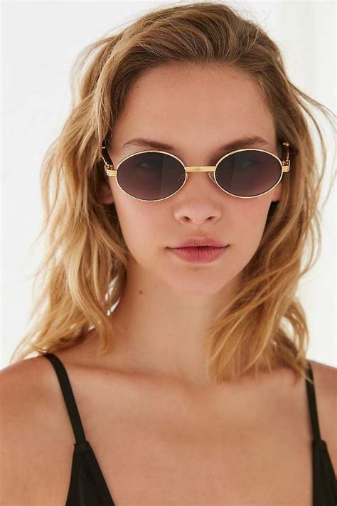 Urban Outfitters Walk It Talk It Oval Sunglasses Oval Sunglasses Sunglasses Oval Face Gold