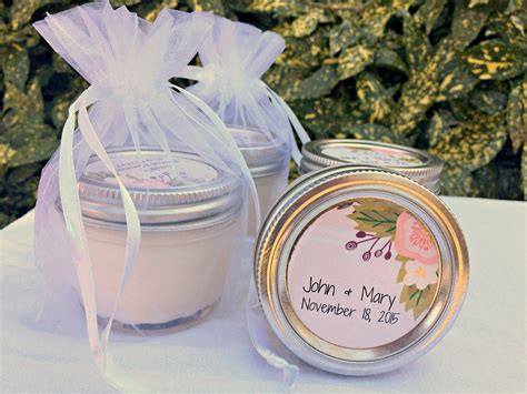 6 4 Oz Candle Wedding Favor Floral Labels Crystal Ball Etsy