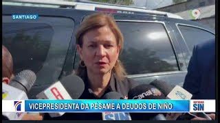 Vicepresidenta Raquel Peña visita padre niño asesinado en Santiago