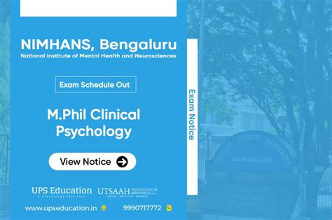 Exam Date Of Nimhans M Phil Clinical Psychology Entrance Ups