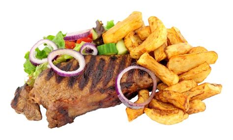 Sirloin Steak And Chips Meal Stock Image Image Of Meaty Steak