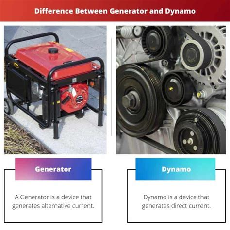 Generator Vs Dynamo Difference And Comparison