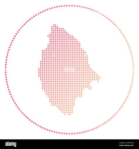 La Digue Digital Badge Dotted Style Map Of La Digue In Circle Tech