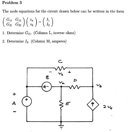 Solved The Node Equations For The Circuit Drawn Below Can Be Chegg