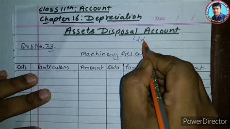 Assets Disposal Account L Qns 33 L Depreciation L Class 11th D K Goyal Youtube