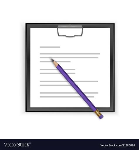 Square Black Clipboard With Blank White Sheet Vector Image