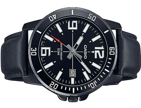 Casio MTP-VD01BL-1B Leather Analog Mens Watch MTP-VD01 WR 50M Original ...