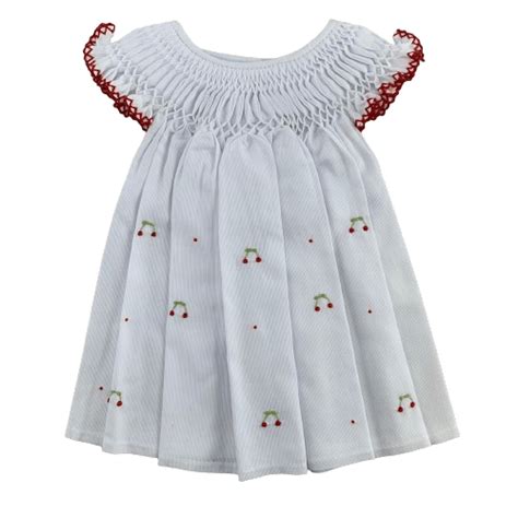 Vestido Casinha De Abelha Cerejinha Branco 6 12 18 E 24 Meses