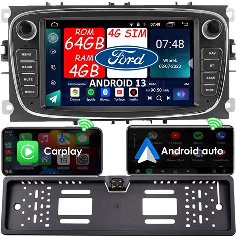 Nawigacja Din Radio G Android Ford Mondeo Focus S Max Transit Galaxy