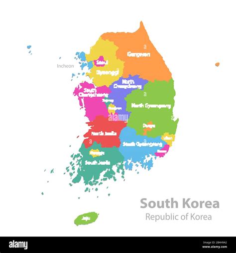 South Korea Map Republic Of Korea Administrative Division With State