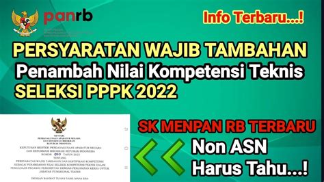 SYARAT WAJIB TAMBAHAN SELEKSI PPPK 2022 DAN PENAMBAH NILAI KOMPETENSI