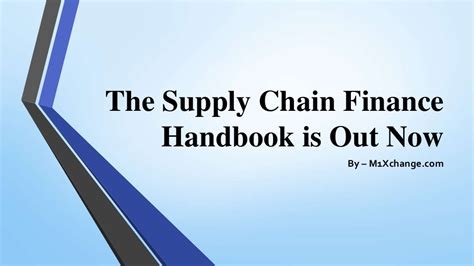 Supply Chain Finance India Pptx