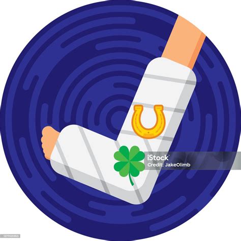 break  leg icon flat stock illustration  image  broken
