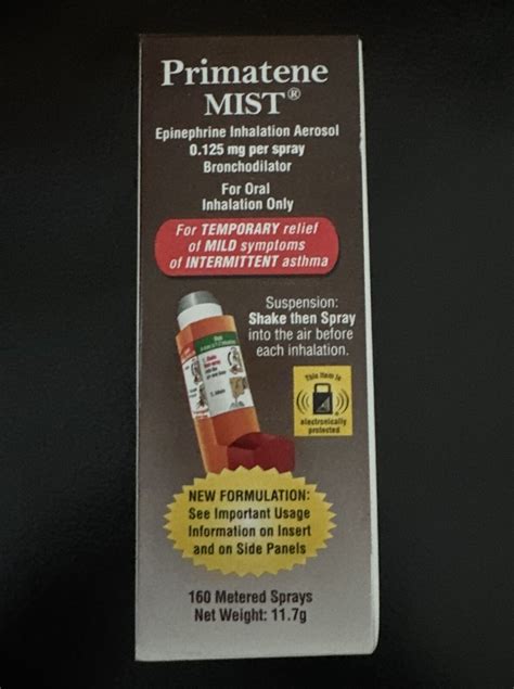 Primatene Mist Epinephrine Inhalation Aerosol 160 Sprays Exp 052025