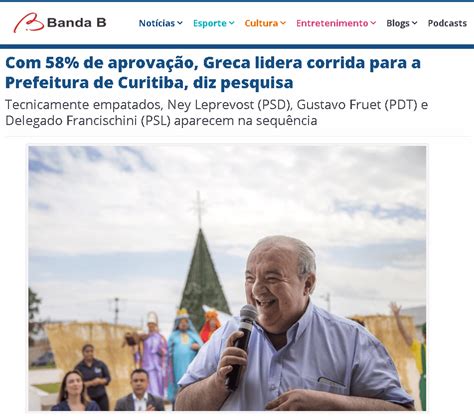 Banda B Divulga Pesquisa Realizada No Munic Pio De Curitiba Sobre A