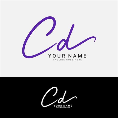 Premium Vector C D CD Initial Letter Logo Alphabet CD Handwritten