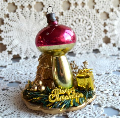 Glass Mushroom Christmas Ornament Amanita Mushroom Woodland Etsy