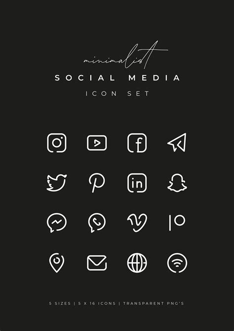 White Social Media Icons Png