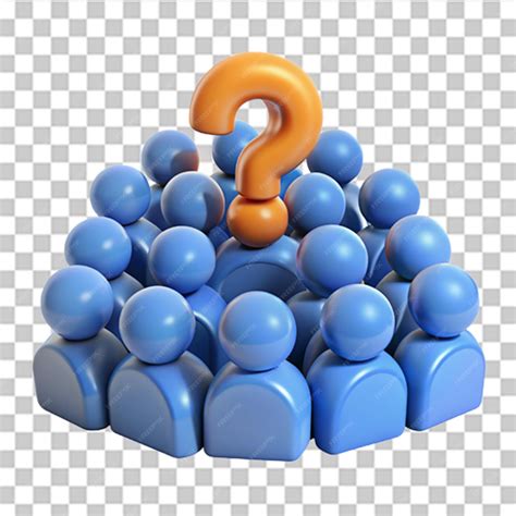 3d Crowd Of People With Question Mark Choice Problem Solving Concept