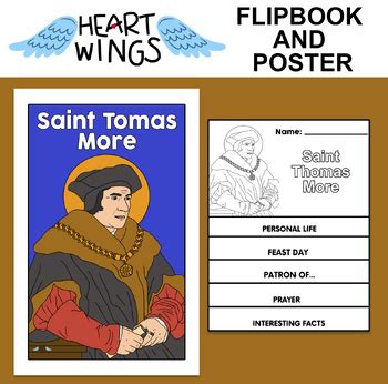 Saint Thomas More Poster And Flipbook By Heart Wings Tpt