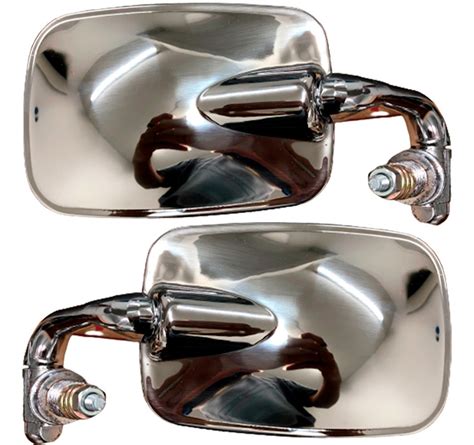 Par Retrovisor Externo Fusca Mexicano Inox Lente Branca Crom Frete grátis