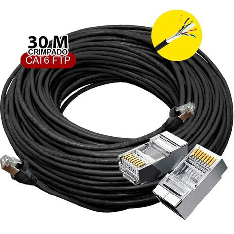 Cabo De Rede Cat6 Blindado Ftp Para Uso Externo 30 Metros Shopee Brasil