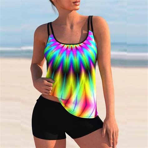 Maillot De Bain Pi Ces Femme Tankini Ensembles Maillots Bikini Set Sans Manches D Bardeur Et