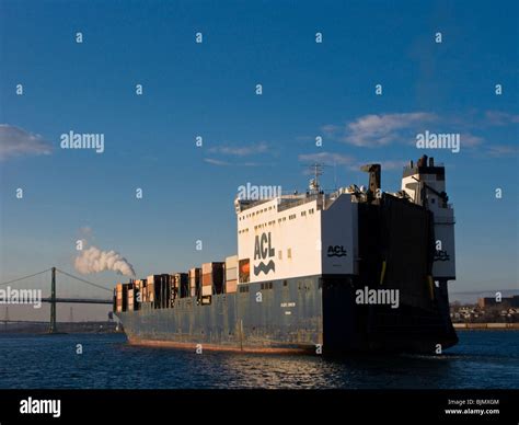 The Acl Container Ship Atlantic Conveyor Heads Up Halifax Harbour